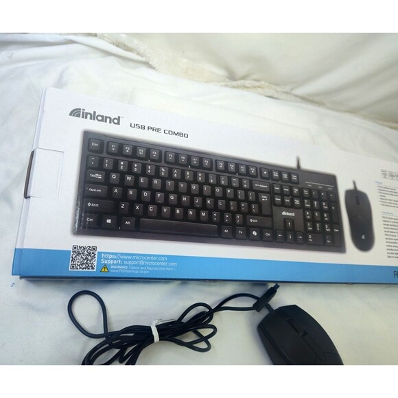 NEW Inland iC210 USB Black Keyboard And Mouse 1000 CPI Combo 105 Keys NIB In Box - Picture 10 of 11